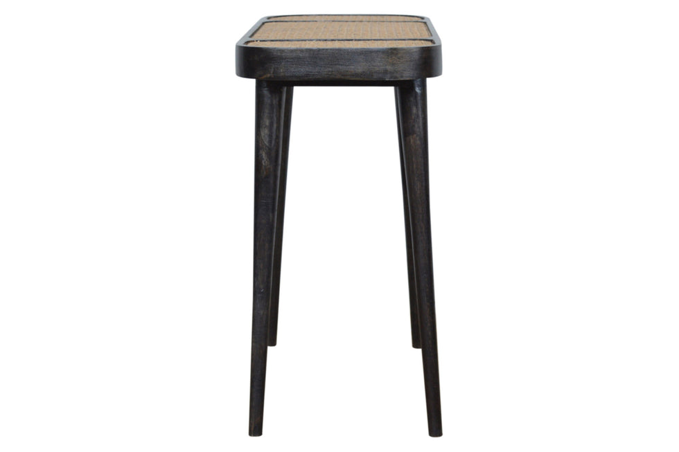 Artisan - Rattan Console Table in Ash Black