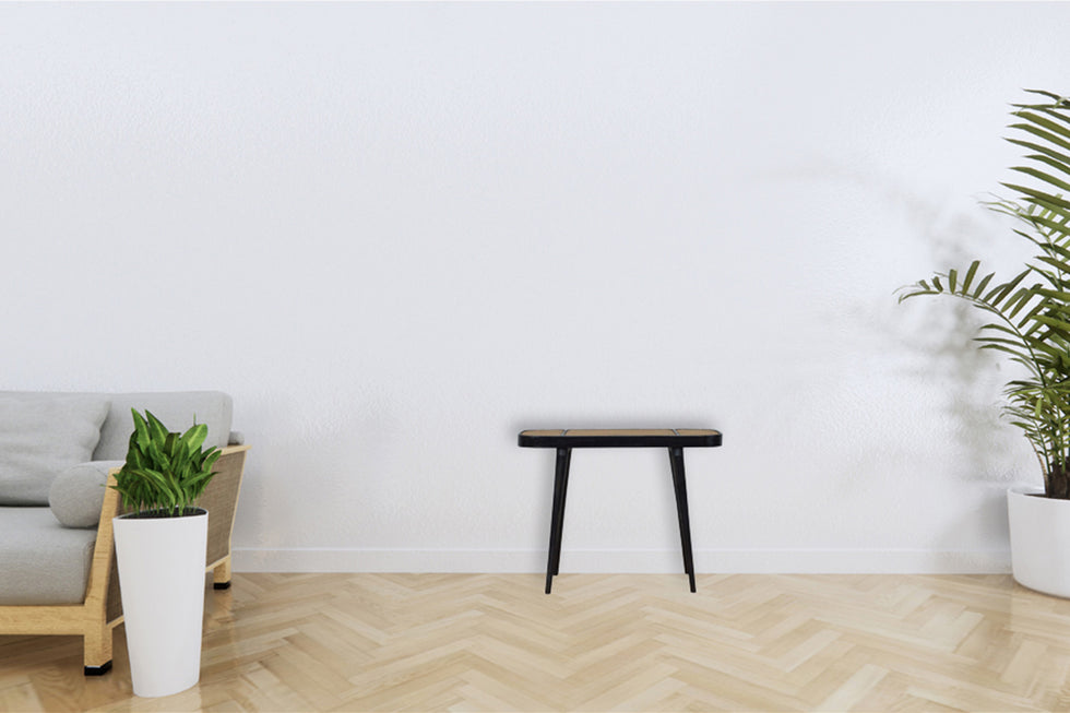 Artisan - Rattan Console Table in Ash Black