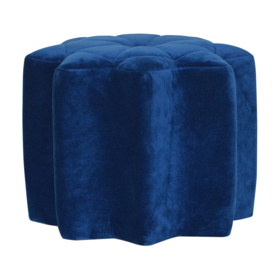 Artisan - Star Footstool in Blue, Velvet