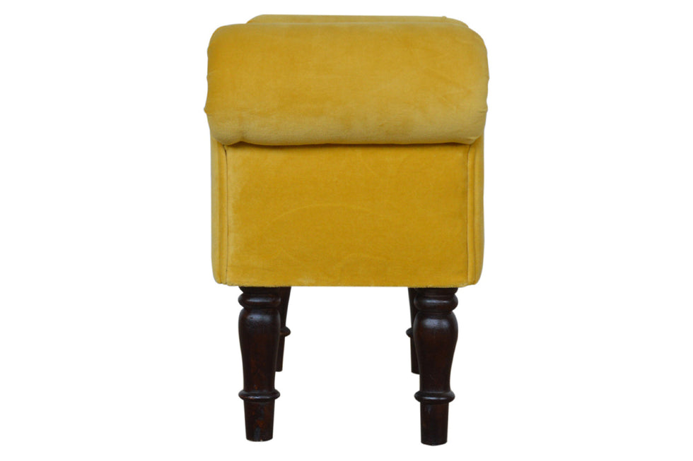 Artisan - Bedroom Mini Bench in Mustard, Velvet