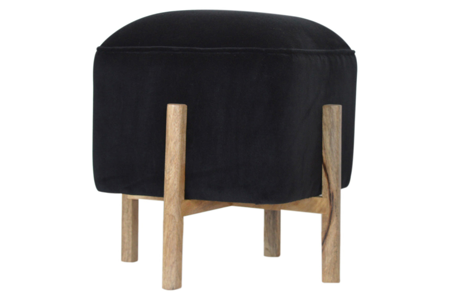 Artisan - Footstool with Solid Wood Legs
