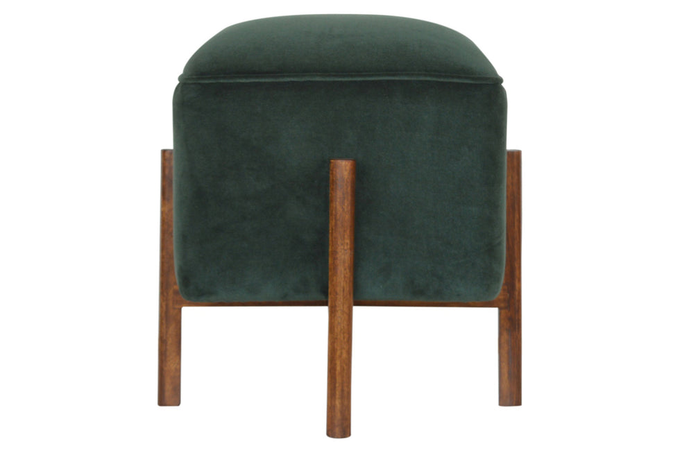 Artisan - Footstool with Solid Wood Legs