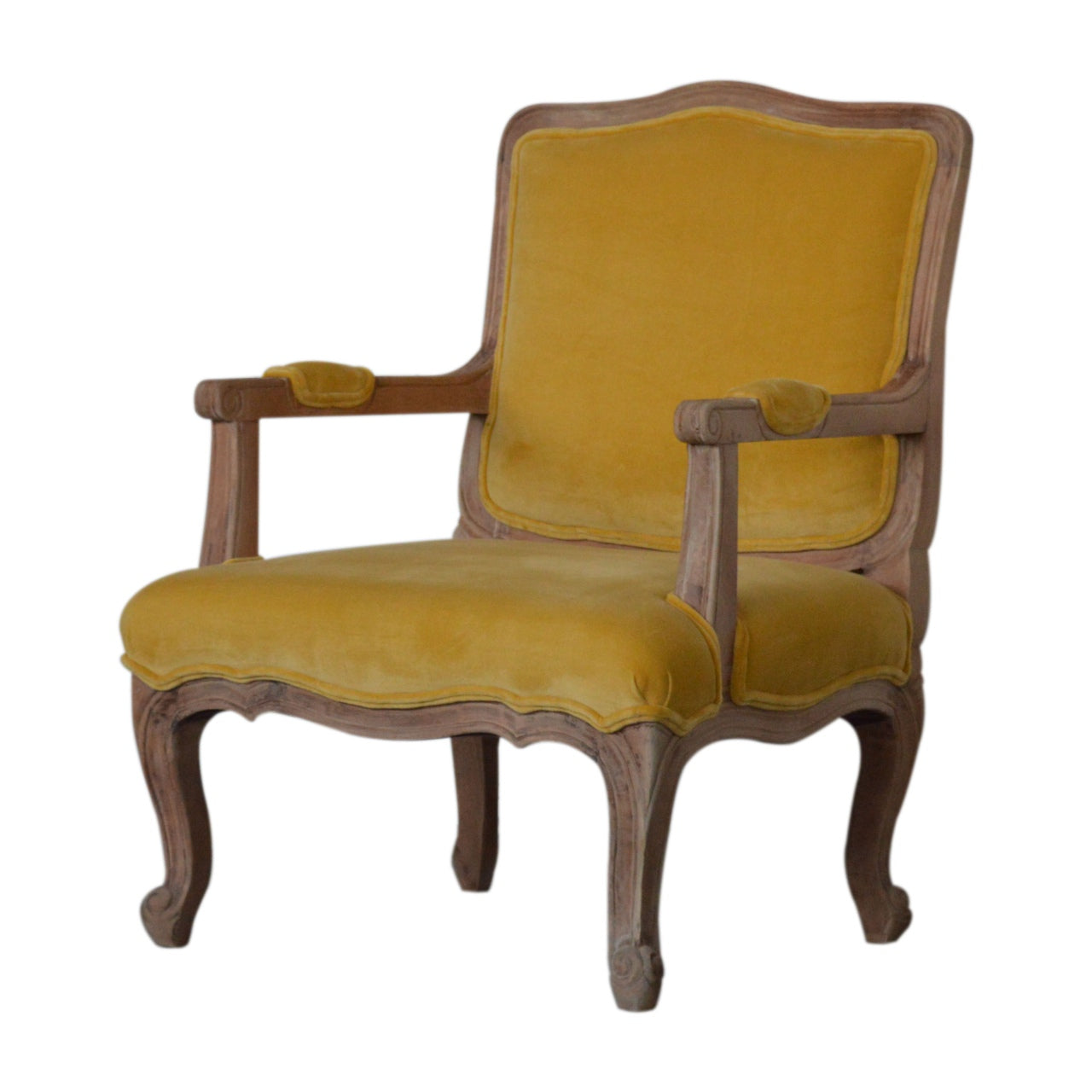 Artisan - French Style Chair in Mustard, Velvet