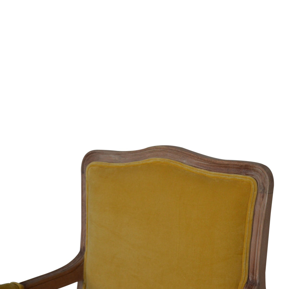 Artisan - French Style Chair in Mustard, Velvet