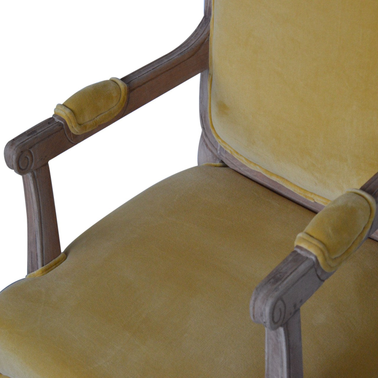 Artisan - French Style Chair in Mustard, Velvet