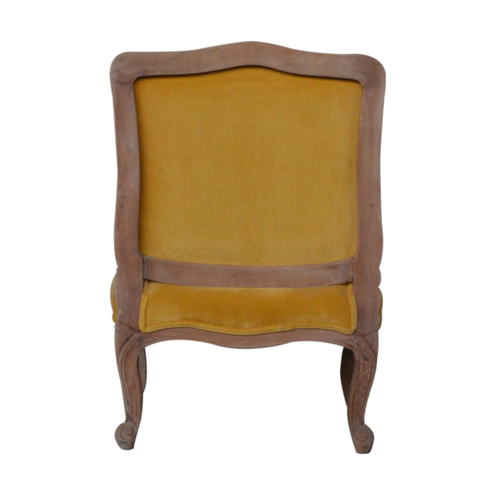 Artisan - French Style Chair in Mustard, Velvet