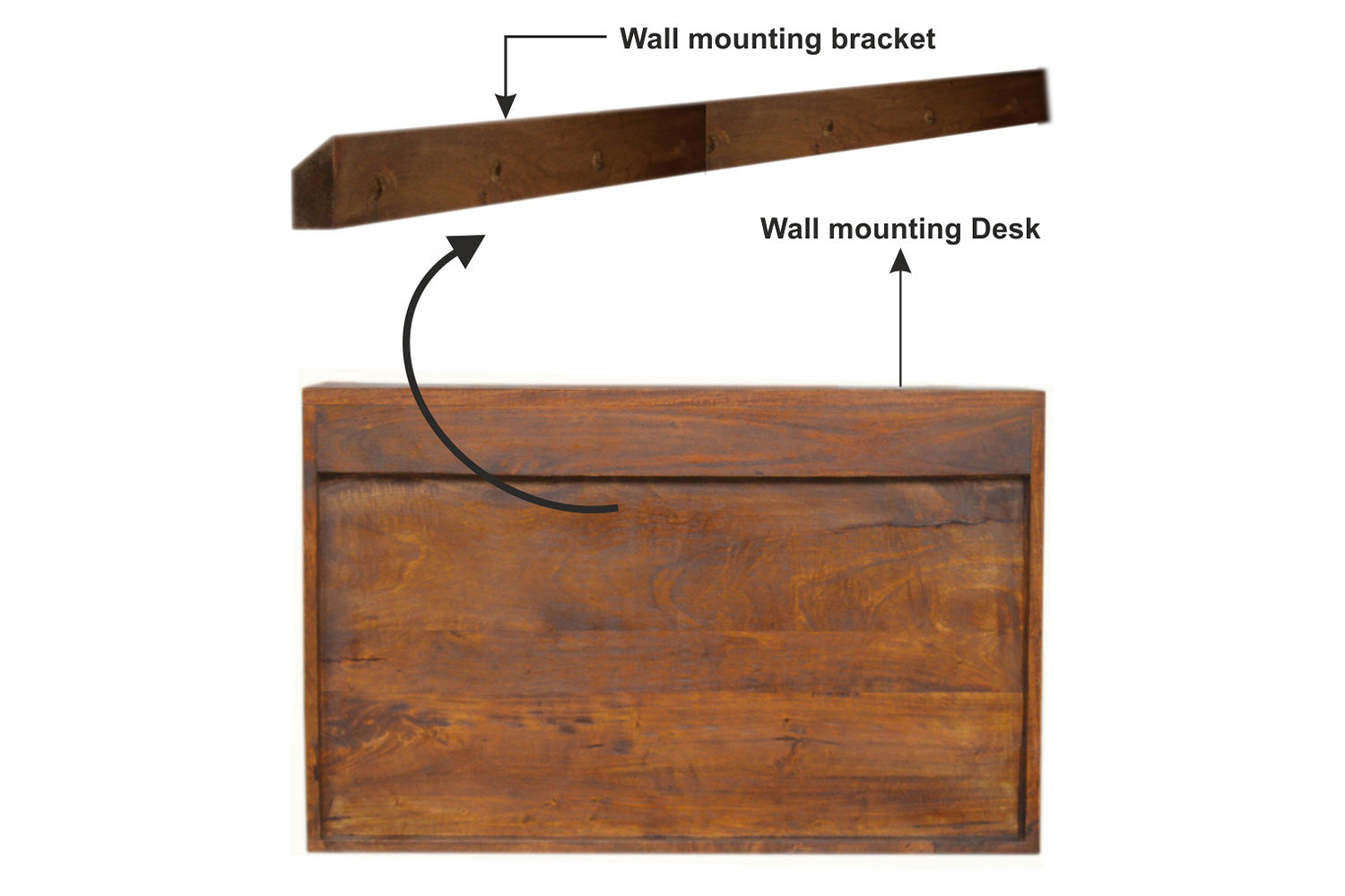 Artisan - Geometric Brass Inlay Flip Down Writing Desk