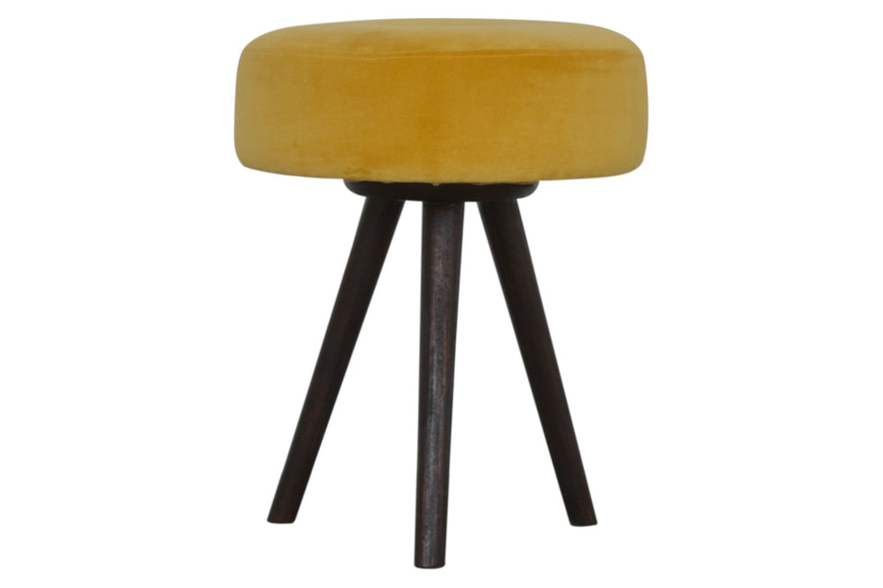 Artisan - Mustard Velvet Tripod Footstool