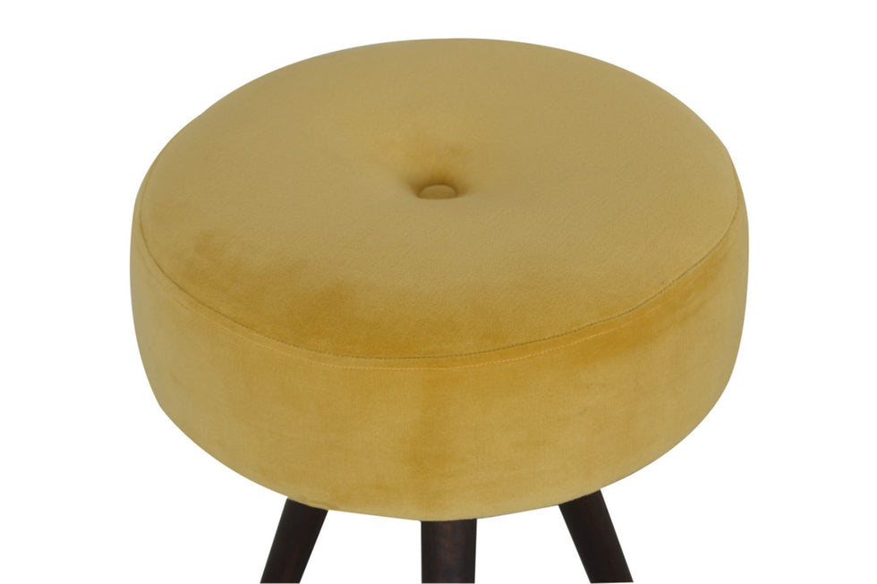 Artisan - Mustard Velvet Tripod Footstool