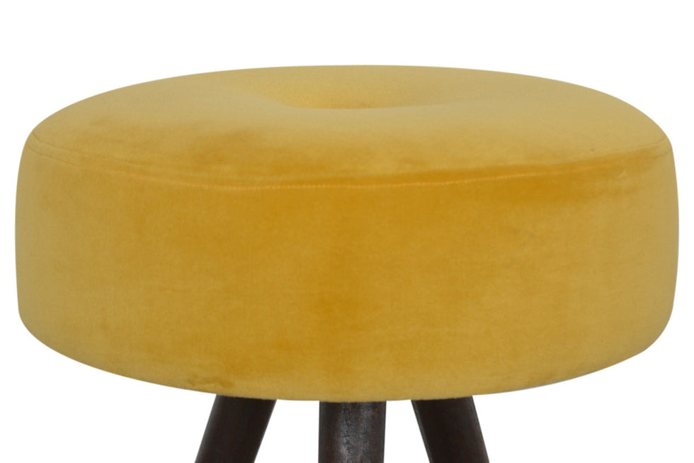 Artisan - Mustard Velvet Tripod Footstool