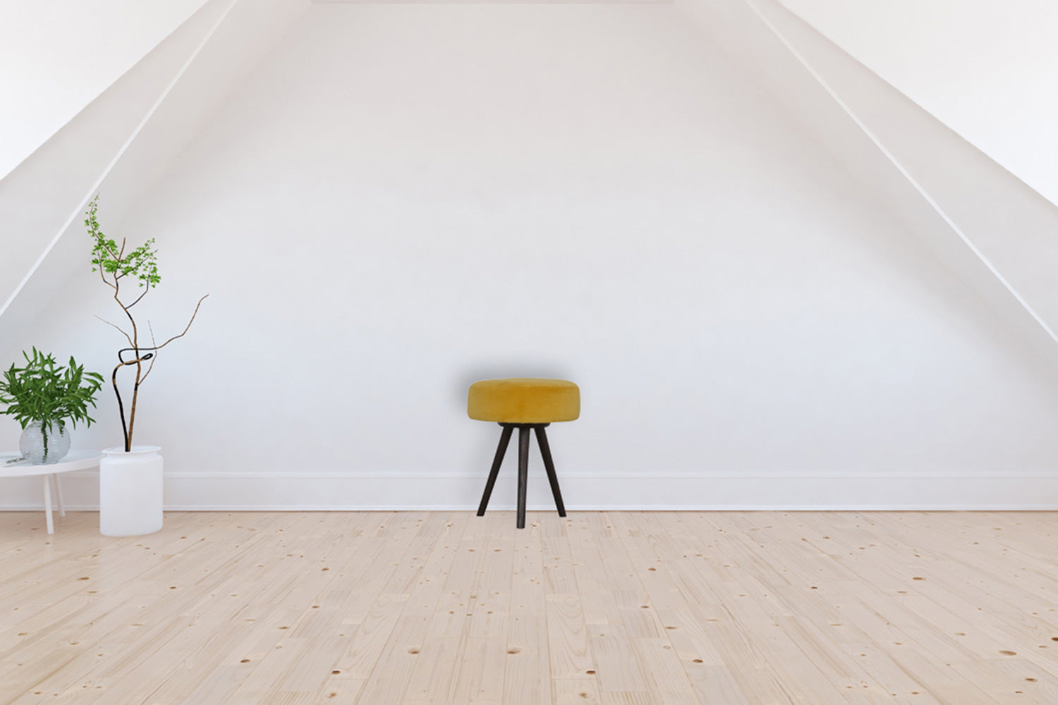 Artisan - Mustard Velvet Tripod Footstool