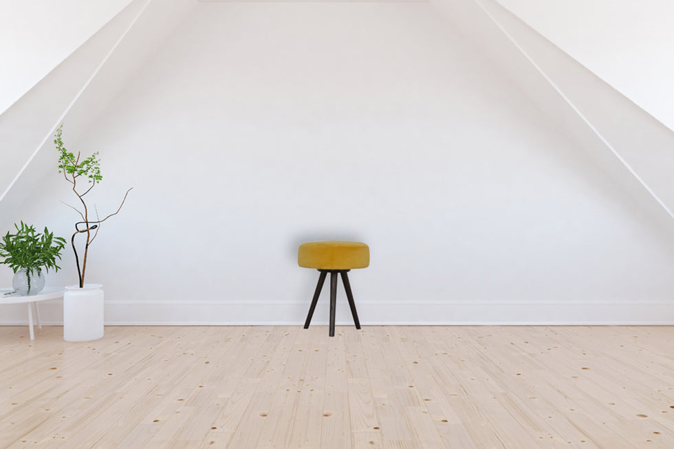 Artisan - Mustard Velvet Tripod Footstool