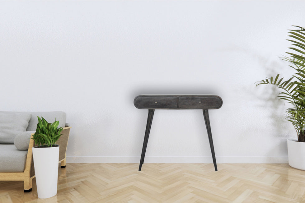 Artisan - Curved Edge Console Table in Ash Black