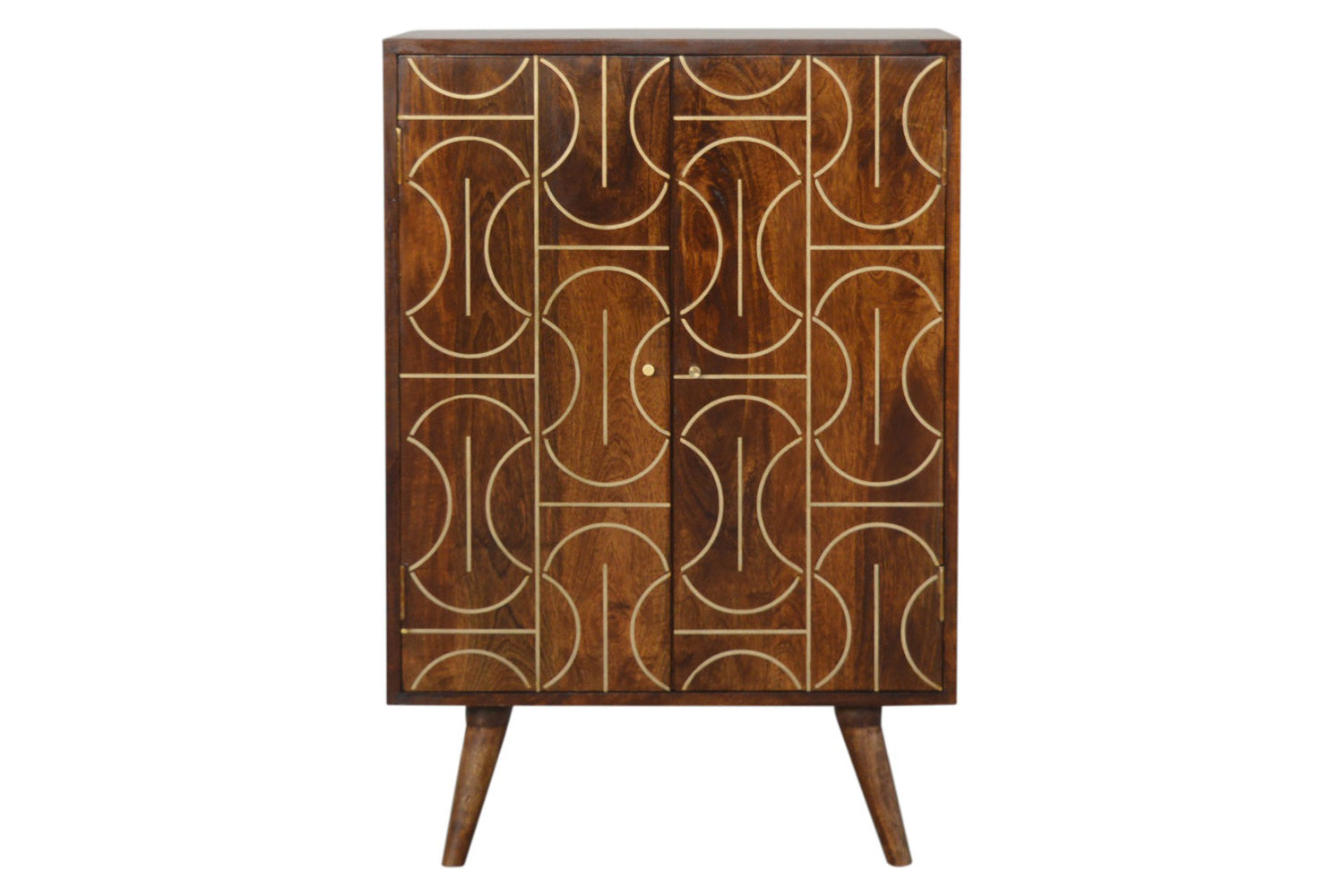 Artisan - Gold Inlay Abstract Cabinet in Chestnut