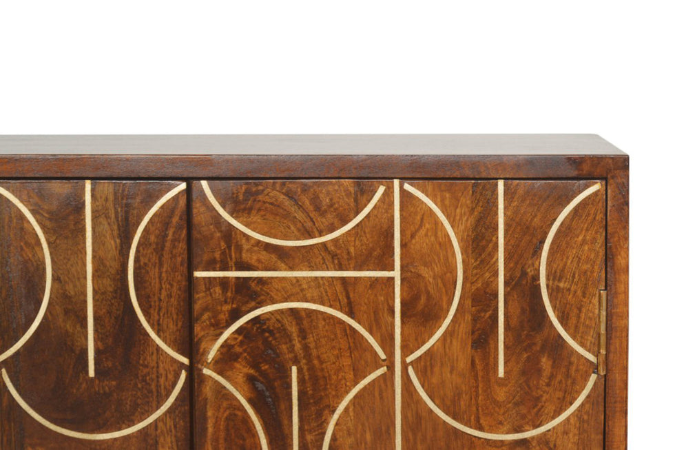 Artisan - Gold Inlay Abstract Cabinet in Chestnut