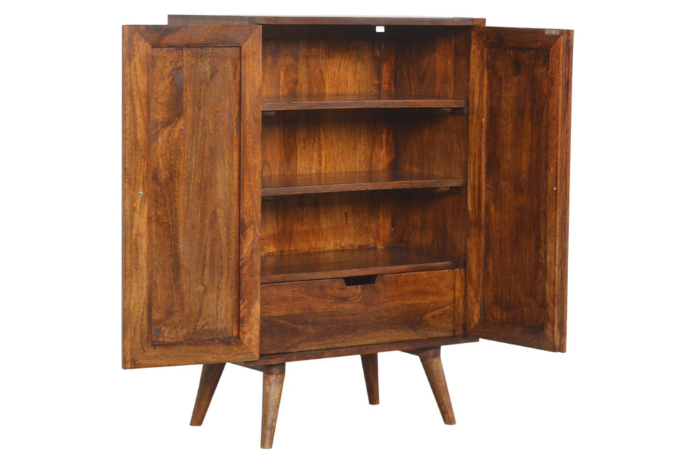Artisan - Gold Inlay Abstract Cabinet in Chestnut