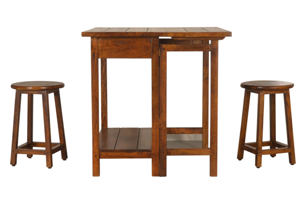 Artisan - Breakfast Table With 2 Stools in Chestnut