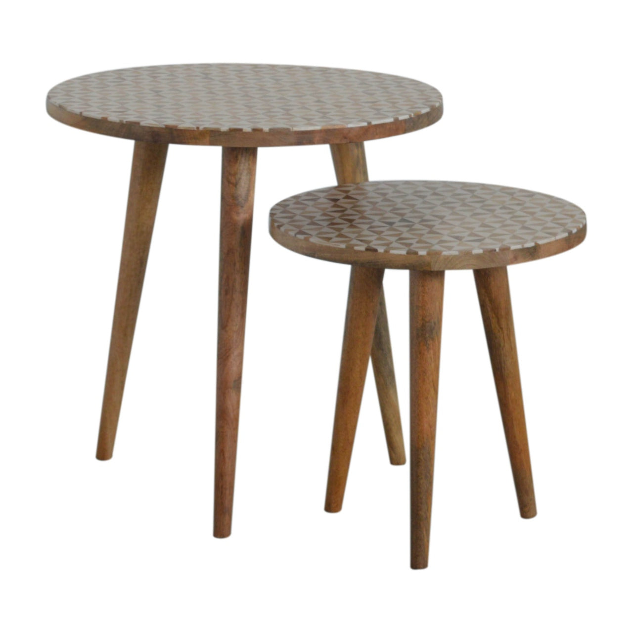 Artisan - Pattern Footstool Set of 2 in White