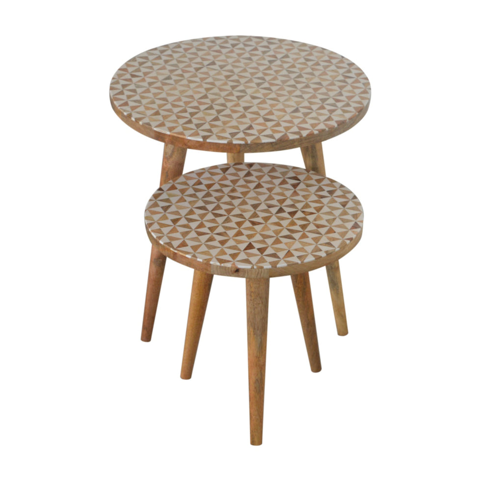 Artisan - Pattern Footstool Set of 2 in White