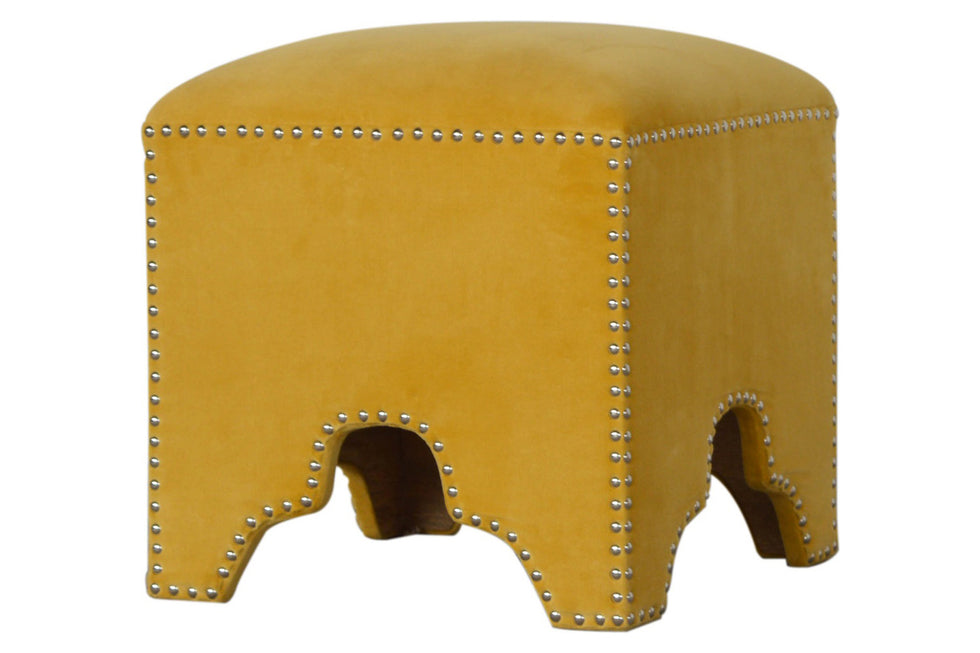 Artisan - Mustard Studded Footstool