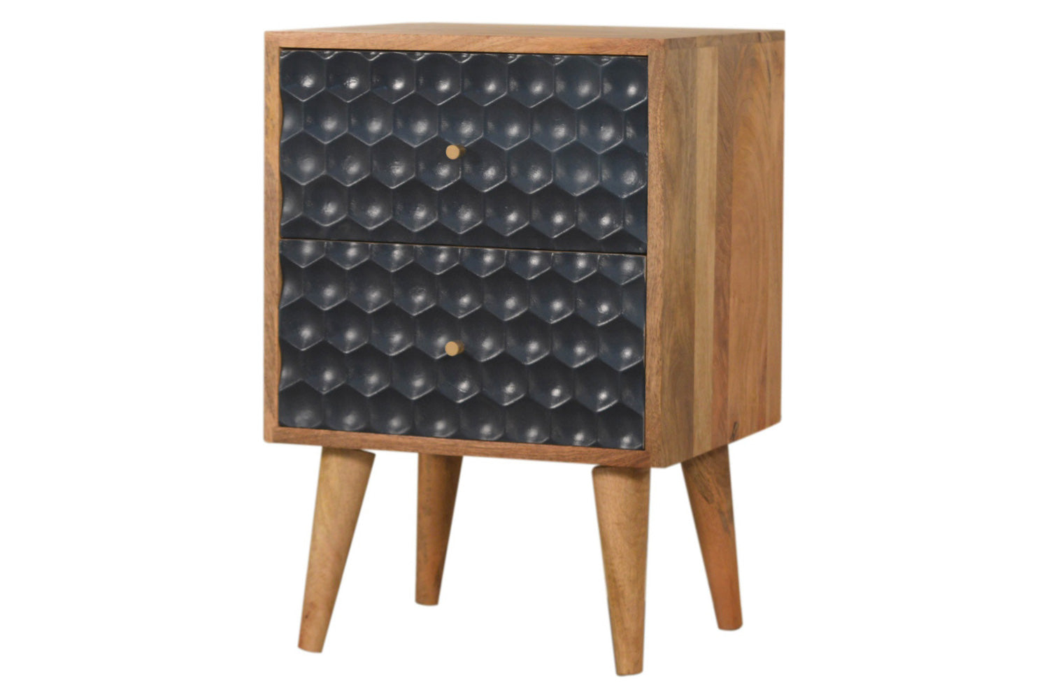 Artisan - Navy Blue Honeycomb Bedside