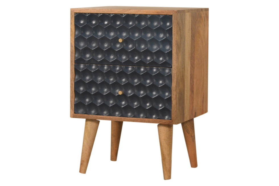Artisan - Navy Blue Honeycomb Bedside