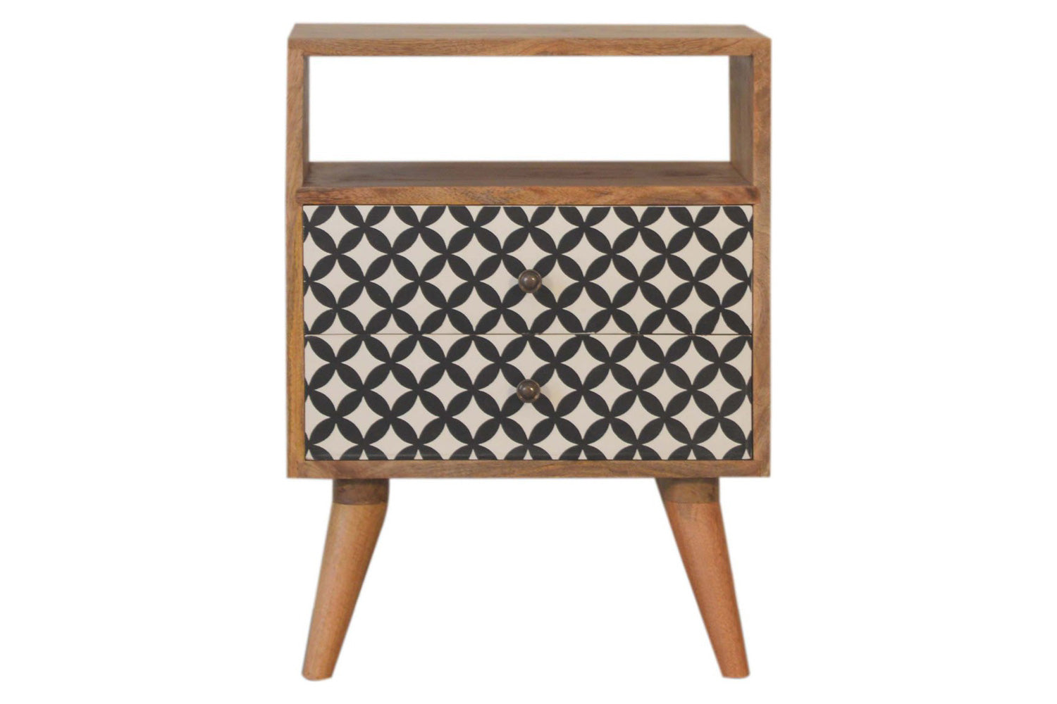 Artisan - Diamond Screen Printed Bedside with Open Slot