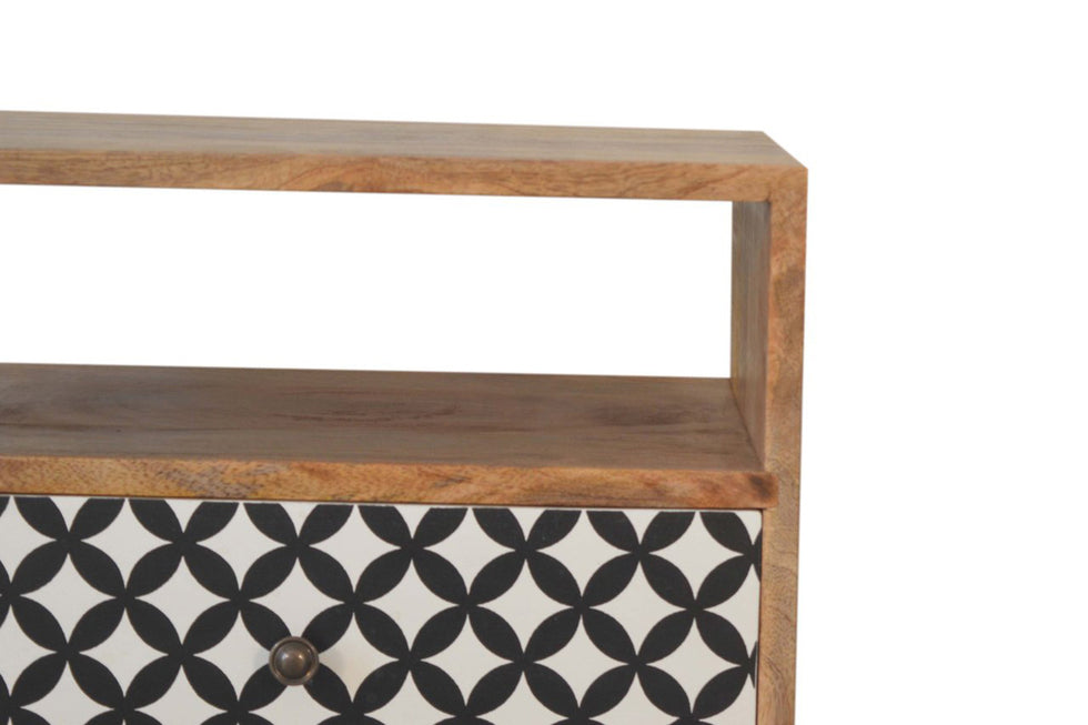 Artisan - Diamond Screen Printed Bedside with Open Slot