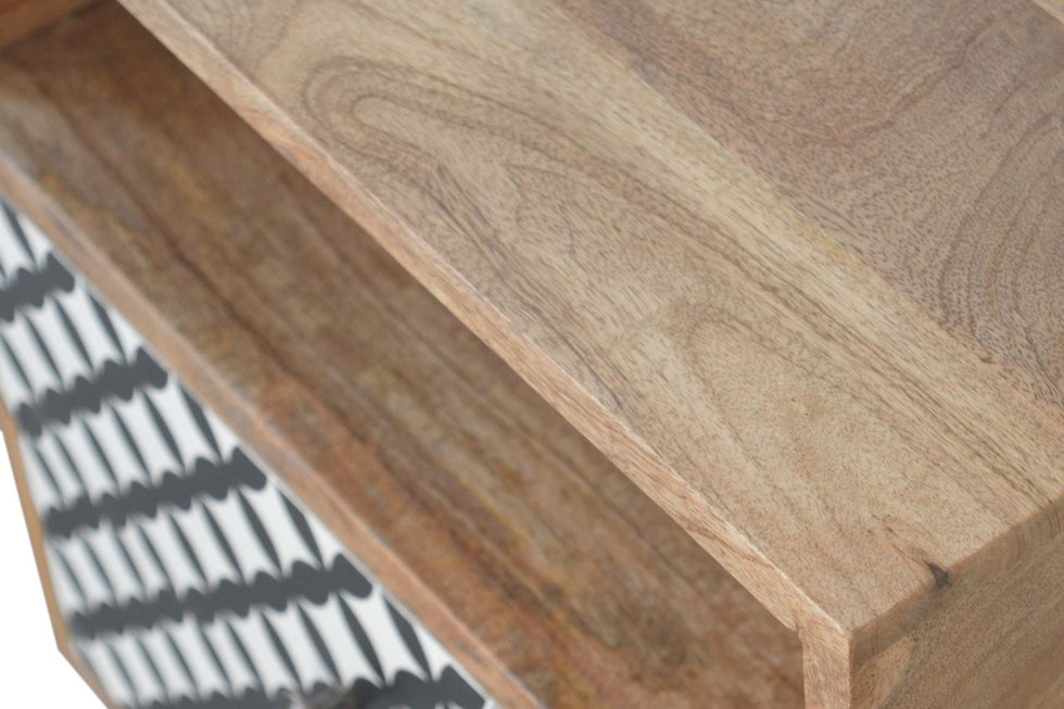 Artisan - Diamond Screen Printed Bedside with Open Slot