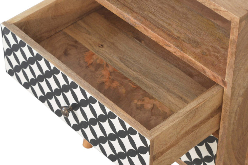 Artisan - Diamond Screen Printed Bedside with Open Slot