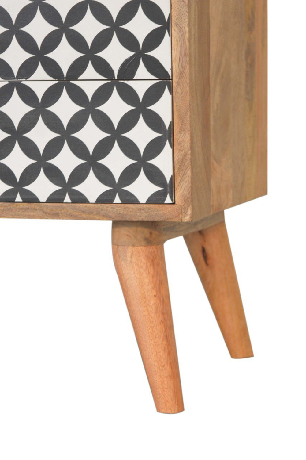 Artisan - Diamond Screen Printed Bedside with Open Slot