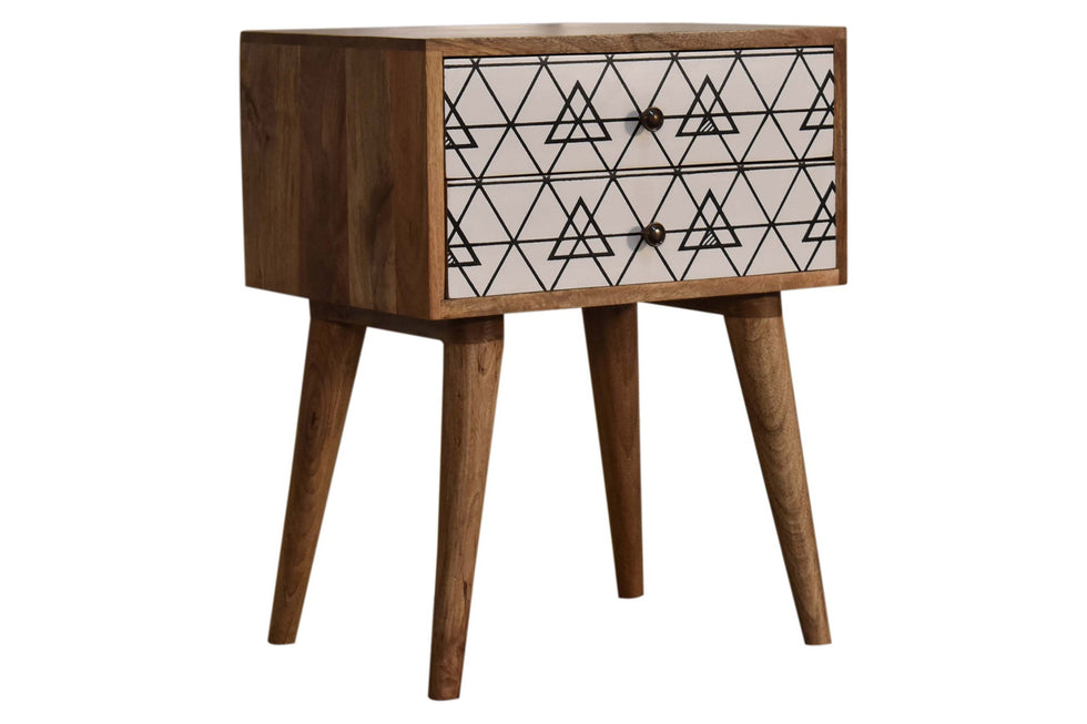 Artisan - Triangle Printed Bedside