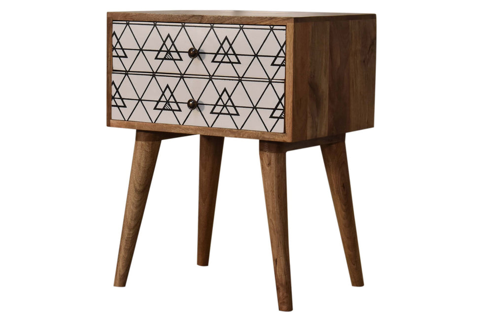 Artisan - Triangle Printed Bedside