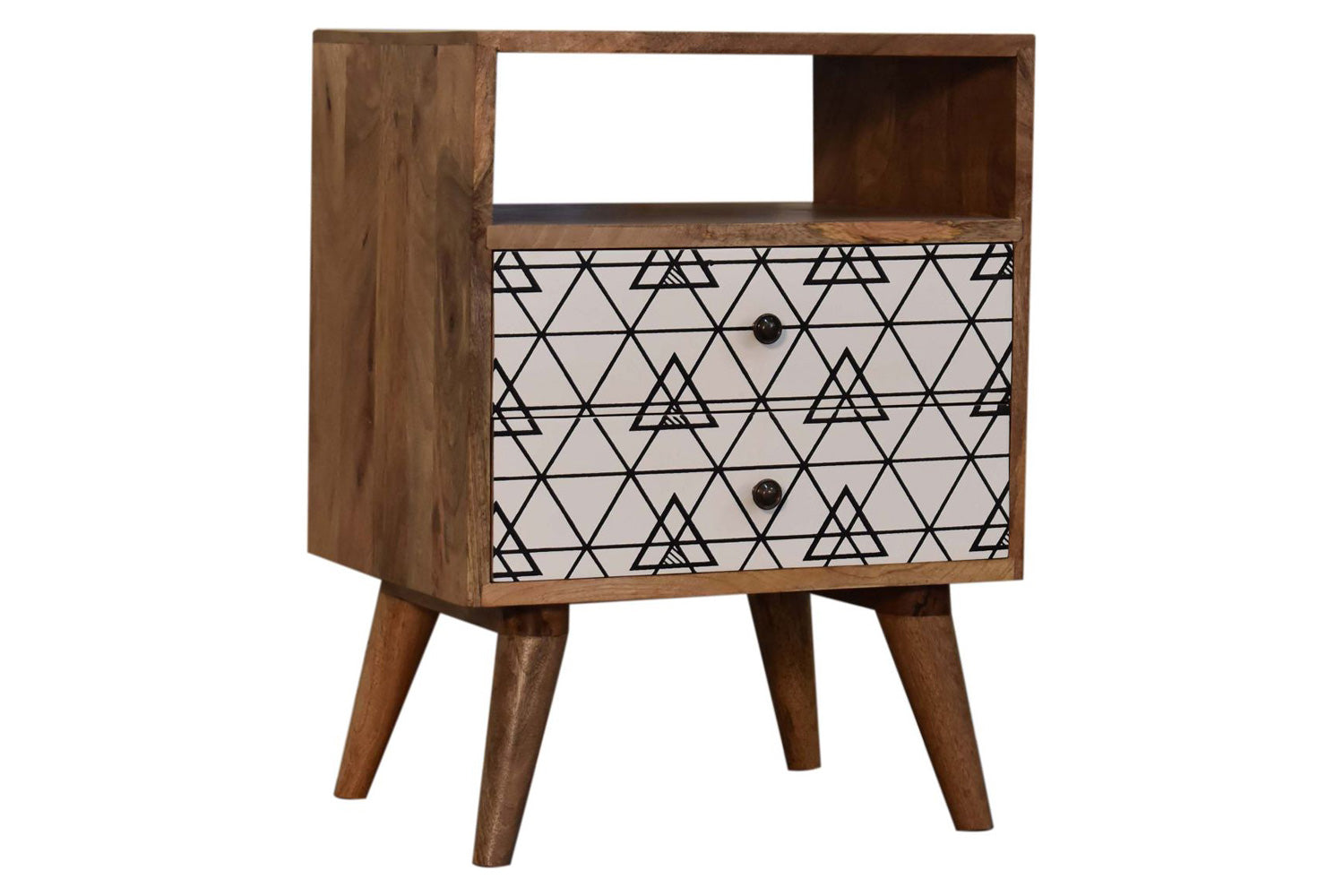 Artisan - Triangle Printed Bedside with Open Slot
