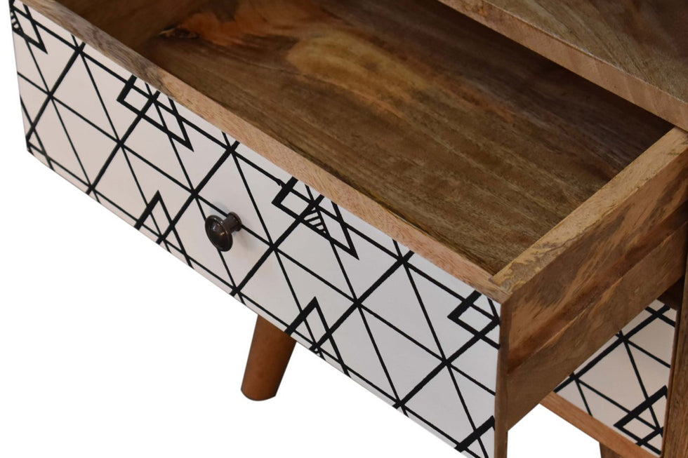 Artisan - Triangle Printed Bedside with Open Slot