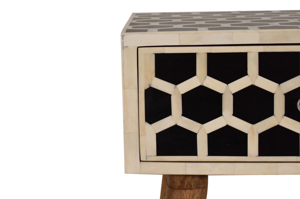 Artisan - Honeycomb Bone Inlay Bedside