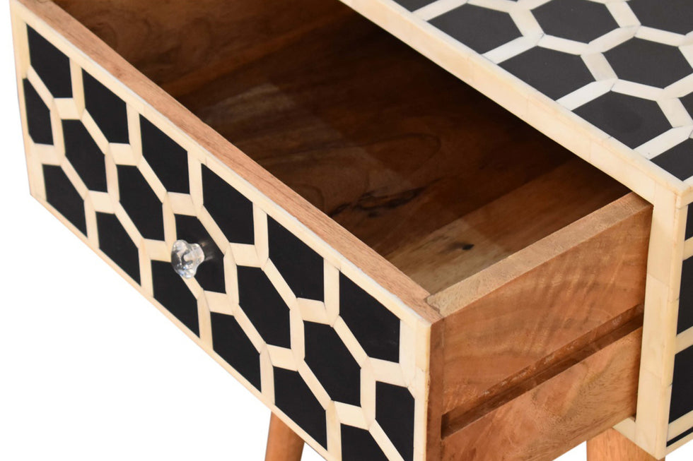 Artisan - Honeycomb Bone Inlay Bedside