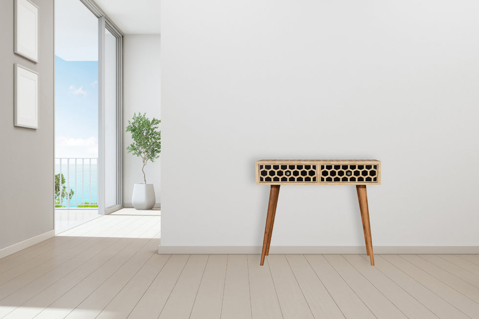Artisan - Honeycomb Bone Inlay Console Table