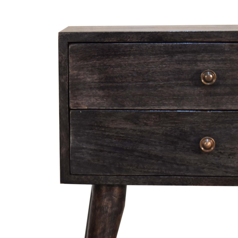 Artisan - Modern Solid Wood Bedside in Ash Black