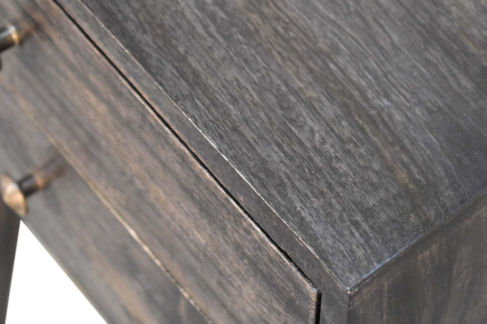 Artisan - Modern Solid Wood Bedside in Ash Black
