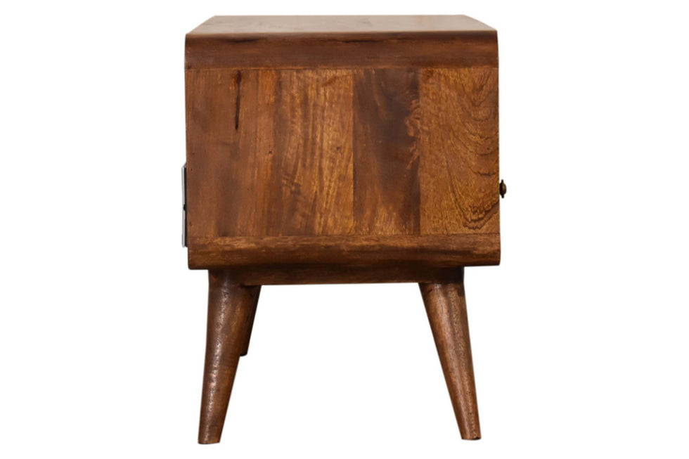 Artisan - Curved Media Unit with Cable Access in Chestnut