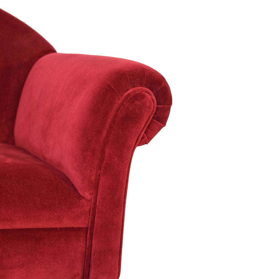 Artisan - Nordic Style Armchair in Wine, Velvet