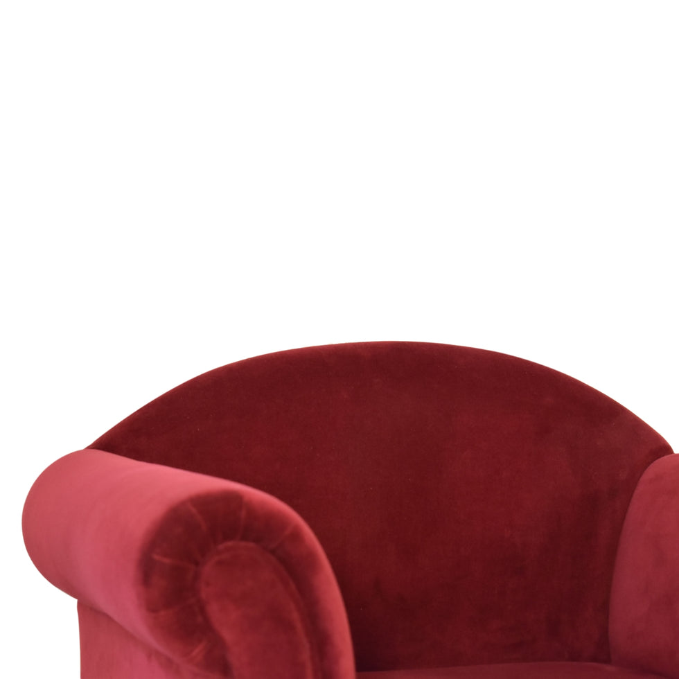 Artisan - Nordic Style Armchair in Wine, Velvet
