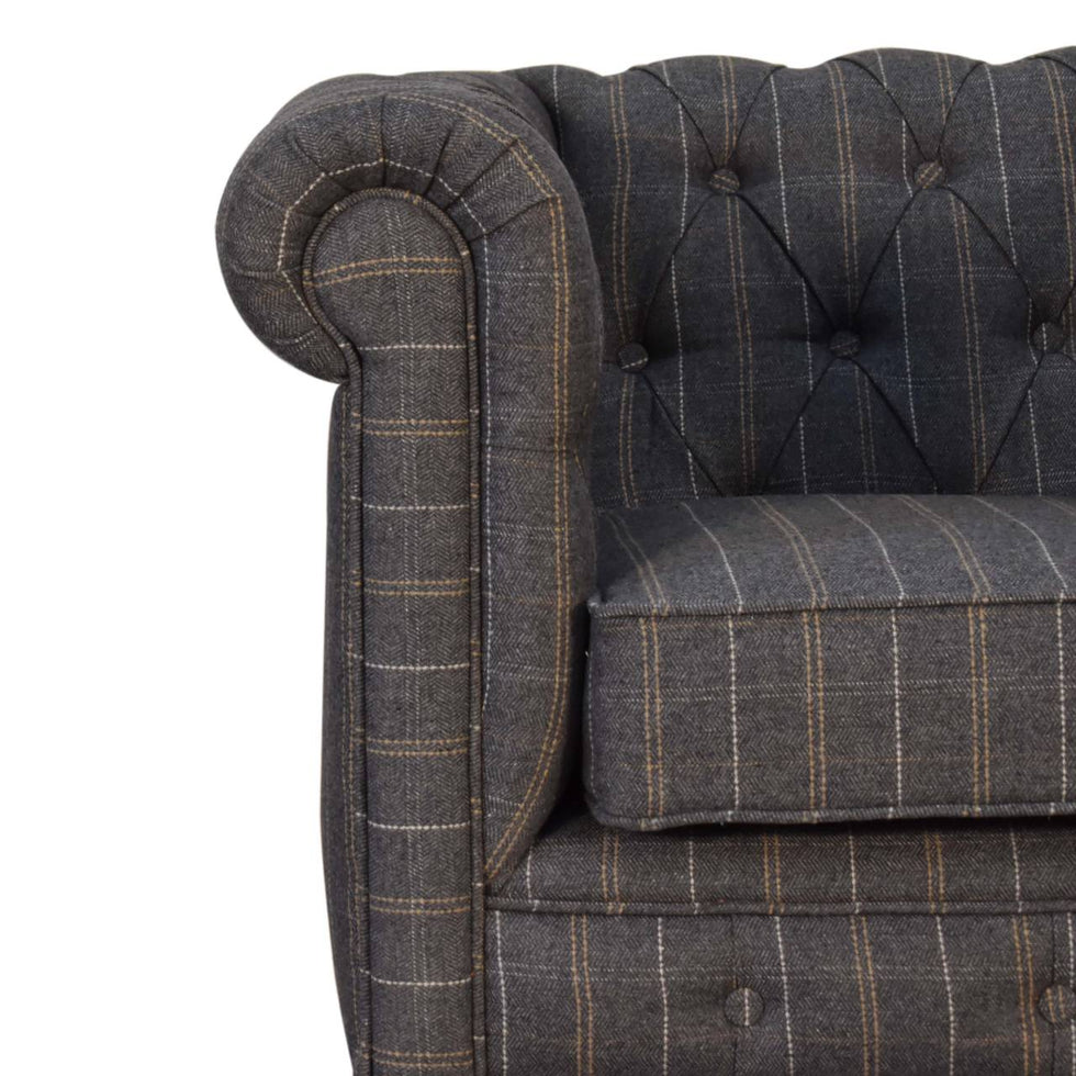 Artisan - Chesterfield Armchair in Pewter, Tweed