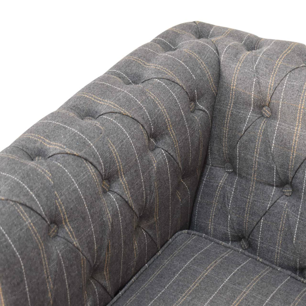 Artisan - Chesterfield Armchair in Pewter, Tweed