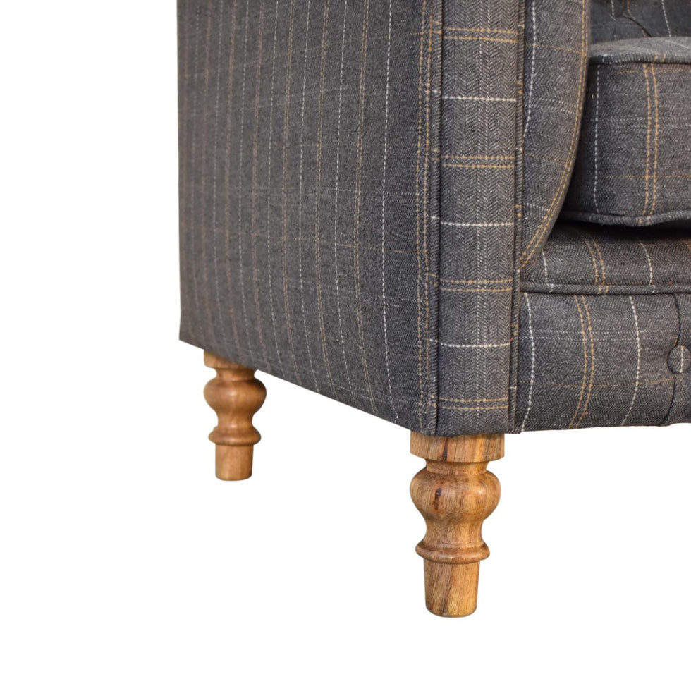 Artisan - Chesterfield Armchair in Pewter, Tweed