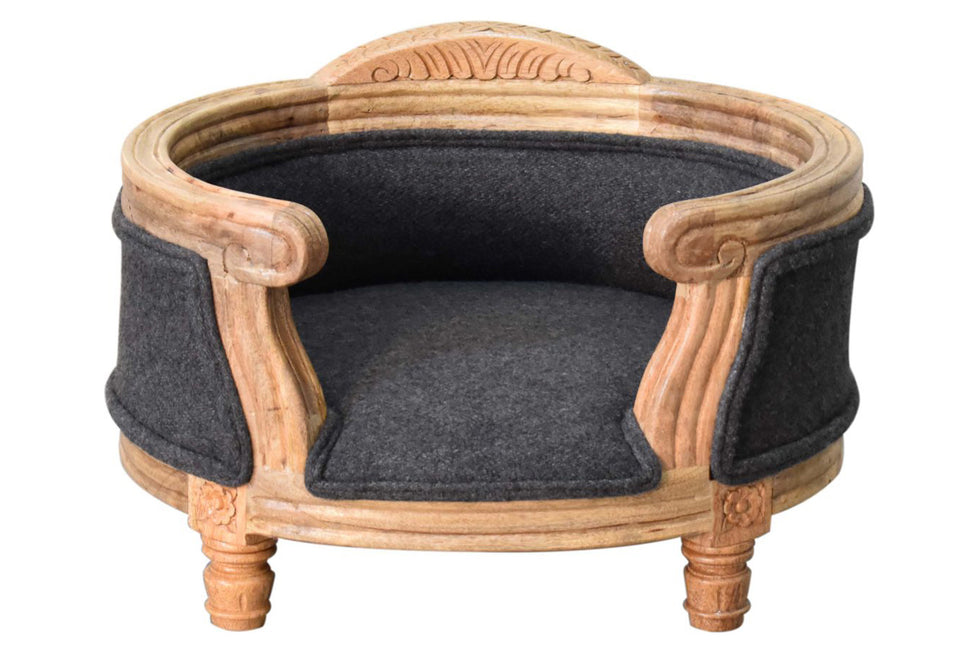 Artisan - Carved Battleship Tweed Pet Bed