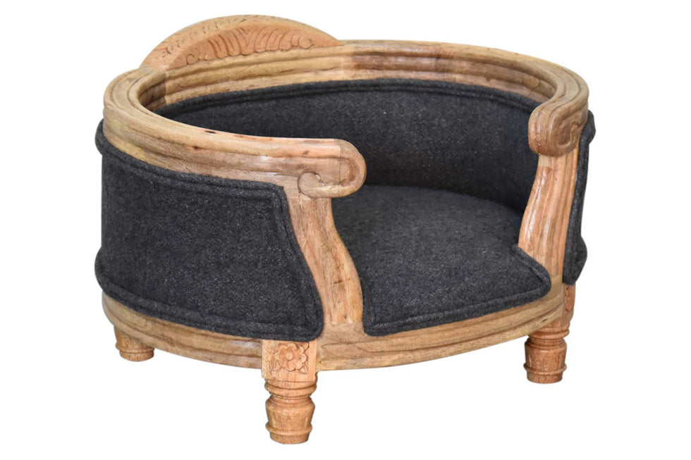 Artisan - Carved Battleship Tweed Pet Bed