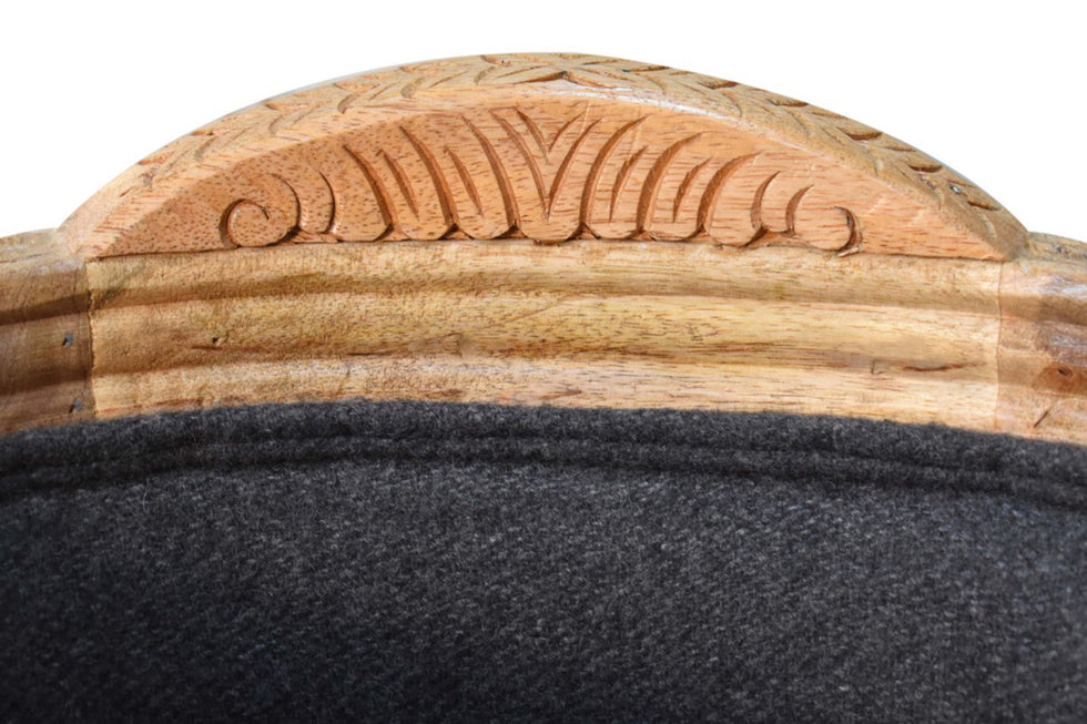 Artisan - Carved Battleship Tweed Pet Bed