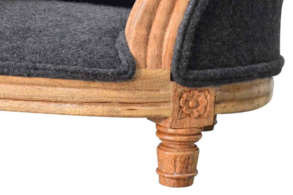 Artisan - Carved Battleship Tweed Pet Bed